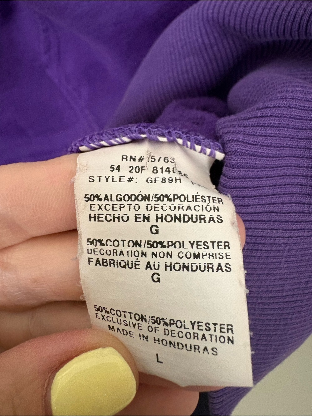 Champion Big C Logo Purple Pullover Hoodie Sweatshirt with White Logo Size Large - Picture 4 of 6